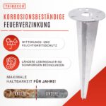 TRIBECCO Einschlag-Erdspieß Ø 116 x 300 mm – Bodenanker für Gartenlampen mit Kabelführung – Bild 4