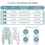 Yukkidds Baby Sommerschlafsack 80 cm mit Füssen 0.5 Tog – 100% Baumwolle für 18-36 Monate – Bild 4