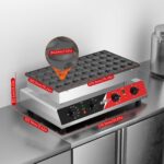 CROSSON 50-Loch Mini Pfannkuchenmaker 43 mm – Kommerzielle Poffertjes-Backmaschine für Gastronomie – Bild 3