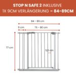 hauck Stop N Safe 2 Absperrgitter 84–89 cm – Treppenschutz & Türsicherung ohne Bohren – Bild 3