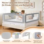 Tubiaz Kinderbettgitter 3er-Set – Höhenverstellbar 64–96 cm für Kleinkinder – Bild 4