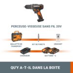 WORX WX108 Akku Bohrschrauber 20V mit 2x2Ah Akkus – Profi-Allrounder für Bohren & Schrauben – Bild 6