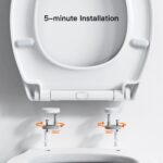 Pipishell WC-Sitz mit Absenkautomatik & Quick-Release – O-Form Toilettensitz Weiss – Bild 6
