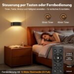 SNADER Akku Wandleuchte mit Bewegungsmelder & Fernbedienung – 600 LM, dimmbar, 3 Farbtemperaturen + 15 RGB-Farben – Bild 6