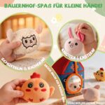 SAIMAND Bauernhof Montessori Spielzeug 6-12 Monate – Sensorisches Motorikspielzeug mit 7 Plüschtieren – Bild 5