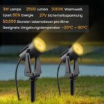 Pogestrand LED Gartenbeleuchtung 32m 10er-Set – IP65 Wasserdicht, 2000 lm, 3000K Warmweiss – Bild 8