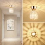 MELAYR Kristall Deckenleuchte Ø13cm Gold – Elegante E27 Deckenlampe für moderne Räume – Bild 4