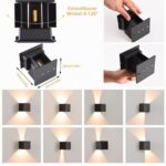 BOYIR LED Wandleuchte 12W IP65 – Warmweiss Up-Down Aussenleuchte mit verstellbarem Abstrahlwinkel – Bild 3