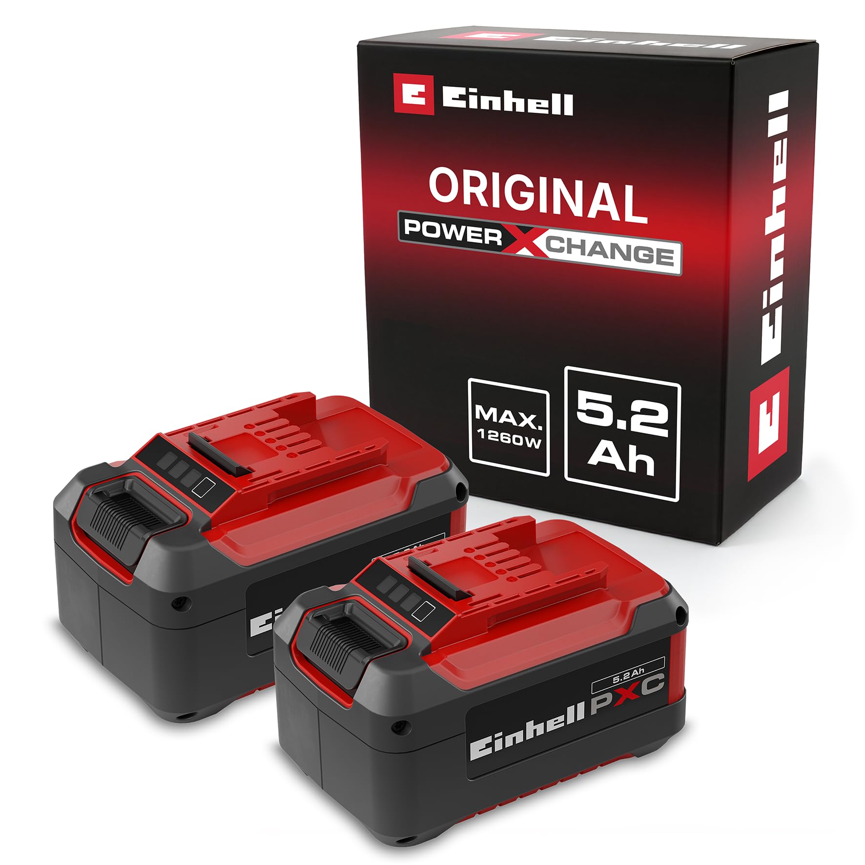 Einhell PXC 18V 5,2 Ah Akku-Twinpack – 2 Li-Ion Akkus für Power X-Change Geräte