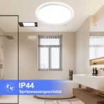 ONDTA LED Deckenlampe 45W, 6700lm, dimmbar 2700K–6500K mit Fernbedienung & IP44 – Bild 6