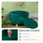 PawHut Hundesofa Grün – Gemütliche Hundecouch mit Rückenlehne für kleine Hunde & Katzen – Bild 5