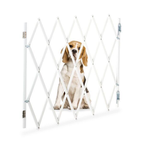 Relaxdays Hundeabsperrgitter Bambus – Ausziehbar bis 118 cm für Treppen & Türen