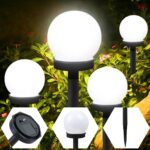 6er Set Solar Kugelleuchten LED Kaltweiss – Wasserdichte Gartenleuchten für Aussen – Bild 3