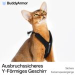 BuddyArmor Y-Form Katzengeschirr Ausbruchsicher – Gepolstertes Softgeschirr für kleine bis grosse Katzen – Bild 2