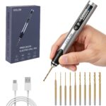 Uolor Elektro-Bohrstift mit 5-Gang bis 30.000 U/min – Präzisions-Handbohrmaschine mit 10 HSS-Bohrern