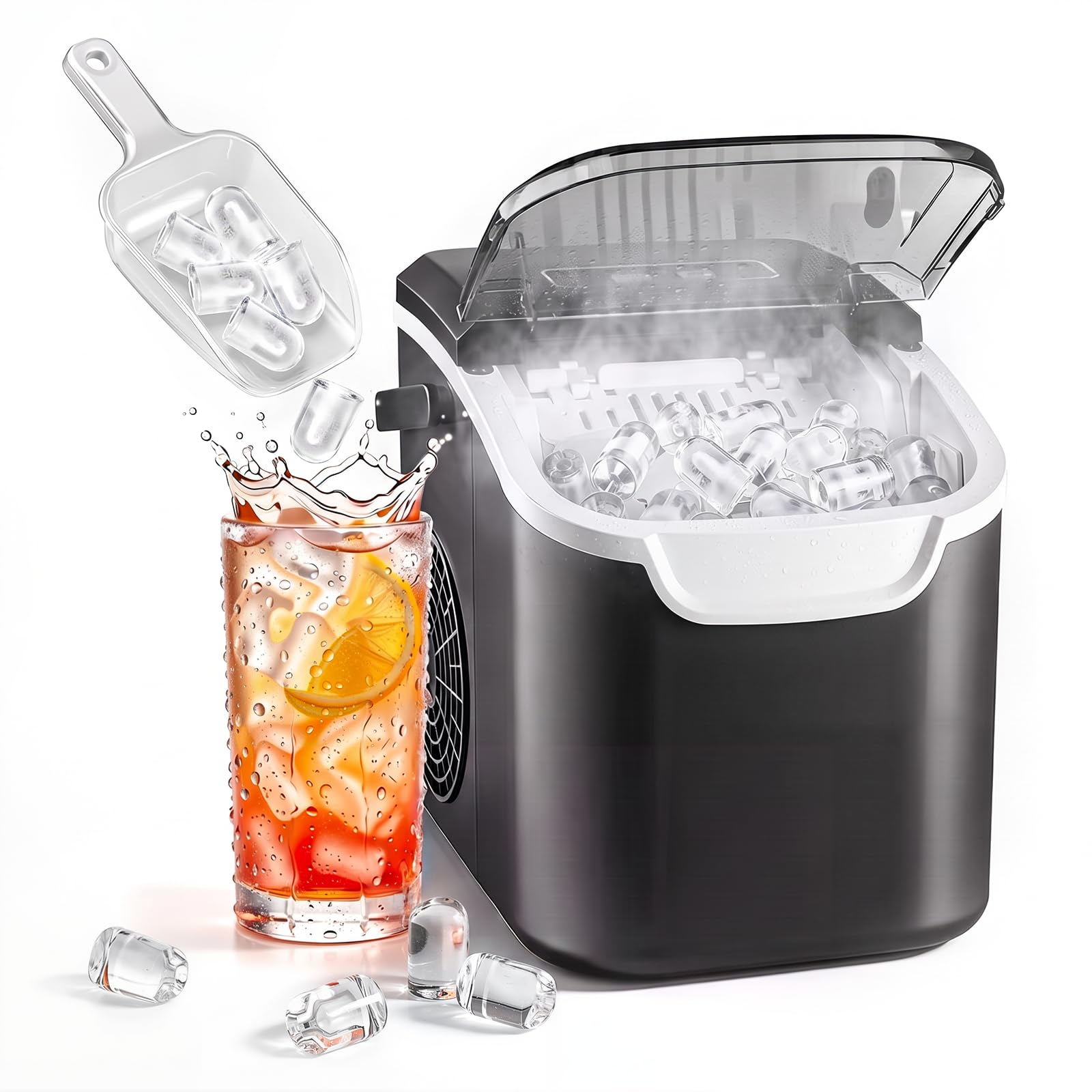 Kismile Eiswürfelmaschine – 11,8 kg/24h, 6 Min. Eiswürfel für Zuhause