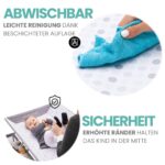 Fillikid Baby Wickelkombi Punkte Grau – Faltbarer Wickeltisch mit Ablagefächern – Bild 4
