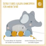 Bieco Nachziehtier Elefant – Holzspielzeug für Lauflernende ab 1 Jahr – Bild 3