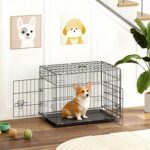 BestOffice Hundebox Grösse S 61x42x48cm – Faltbar mit Doppeltür & Kunststofftablett – Bild 2