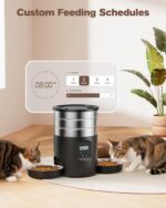 GROOKPET Futterautomat mit 2 Edelstahl-Näpfen & Timer – 5L für Katzen & Hunde – Bild 6