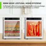 oiyocemo Dörrautomat Edelstahl 800 W – 12 Gitter Dörrgerät mit 6 Voreinstellungen – Bild 3