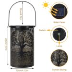 ZWOOS Solarlaterne für Aussen – Gartenlaterne IP44 wasserdicht, hängend & stehend – Bild 5