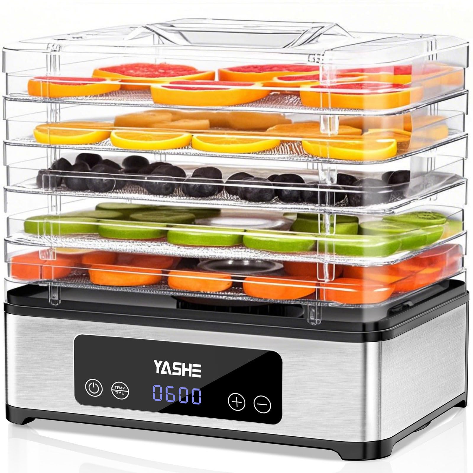 YASHE Dörrautomat 5-Etagen Edelstahl – 400W mit 48H Timer & Temperaturregelung