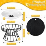 HAOYULUO Erhöhter Katzennapf 2er Set – Keramik mit Metallständer & Silikonmatte – Bild 2