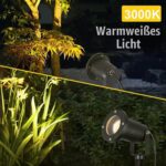 OMSEN LED Gartenstrahler 4er Set mit GU10 7W – Warmweiss Gartenleuchte IP67 Wasserdicht – Bild 6