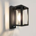 Maxkomfort Aussenwandleuchte mit Bewegungsmelder – Edelstahl schwarz IP44 E27 – Bild 5