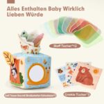 hahaland Baby Montessori Spielzeug ab 6 Monaten – Wald-Tücherbox mit Seidentüchern & Spiegel – Bild 8