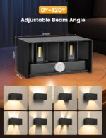 Ledronix 24W LED Wandleuchte mit Bewegungsmelder – IP66 Aussenlampe Warmweiss für Innen & Aussen – Bild 2