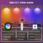 YindaLux 4er LED Einbaustrahler RGB mit App & Fernbedienung – Dimmbar, IP44, 500lm für Badezimmer – Bild 2