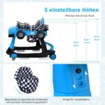COSTWAY 4 in 1 Lauflernwagen Autofoermig – Höhenverstellbar mit Musik & Licht für Babys ab 6 Monaten – Bild 5