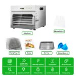 oiyocemo Dörrautomat Edelstahl 6 Etagen – Dehydrator mit Temperaturregler 30-90°C & Timer – Bild 4