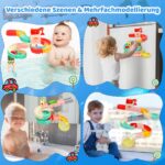 JoiTale Badespielzeug 37-teilig – DIY Kugelbahn mit Saugnaepfen fuer Kinder ab 2 Jahren – Bild 5