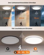 BLNAN LED Deckenleuchte 24W mit Radar-Bewegungsmelder – Intelligente Raumbeleuchtung für Flur, Küche, Bad – Bild 4
