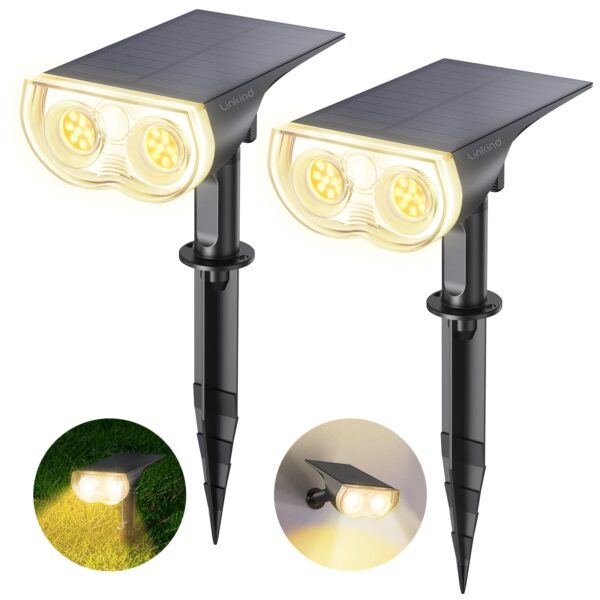 Linkind LED Solarleuchte StarRay 800lm – IP65 Aussenwandleuchte mit Dusk-to-Dawn Sensor, 2er Set