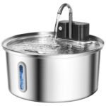 VinDox Katzenbrunnen Kabellos Edelstahl mit Bewegungssensor – 45 Tage Akku & 3.2L Tank