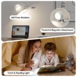 Giliwosy LED Wandleuchte Akku 2er Set – 360° Drehbar, 3 Farbtemperaturen, Dimmbar – Bild 3
