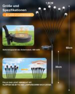AdalyRoma Solarleuchten 4er-Set mit 32 LED – Glühwürmchen-Gartendeko IP65 wasserdicht – Bild 4