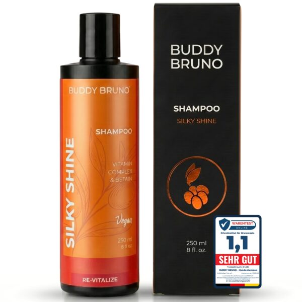 BUDDY BRUNO Hundeshampoo Sensitiv 250ml mit Sanddorn – Glänzendes Fell & beruhigte Haut