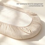 lulumoon Spannbettlaken 40x90 cm Musselin – 100% Baumwolle für Kinderwagen & Babybett – Bild 5