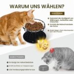 Yooyan Erhöhter Katzennapf-Set Keramik 10cm – Ergonomischer Futternapf mit Metallständer & Silikonmatten – Bild 3