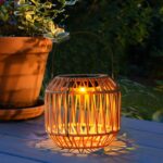 Solarlaterne Rattan 15×15×22 cm – Bohemian Außenleuchte mit Dämmerungssensor – Bild 6