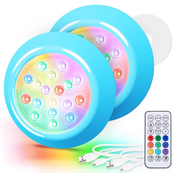 LyLmLe Magnetische LED Poolleuchte 15cm RGBW – 40h Laufzeit, IP68 Wasserdicht, 2er-Pack