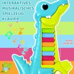 Marstone Musikspielzeug Krokodil mit Klavier & Gitarre – Montessori Lernspielzeug ab 1 Jahr – Bild 3