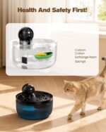 GOOIFUN Katzenbrunnen Kabellos 2.6L mit Sensor & Akku – Intelligenter Trinkbrunnen für Katzen – Bild 6