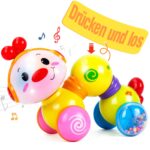 CubicFun Interaktive Raupe – Krabbelspielzeug mit Musik & Lichteffekten für Babys ab 6 Monaten
