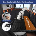 JOEJOY Hundedecke Auto Rückbank 132x63cm – Wasserdicht & Rutschfest mit Sicherheitsgurt – Bild 2